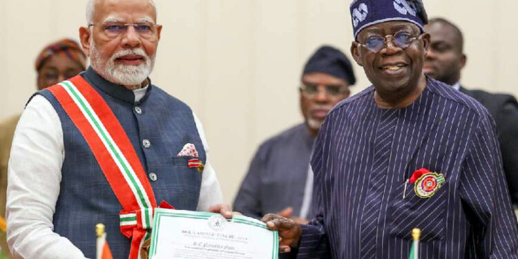 अभिमानास्पद!! पंतप्रधान नरेंद्र मोदी नायजेरियाच्या सर्वोच्च नागरी पुरस्काराने सन्मानित