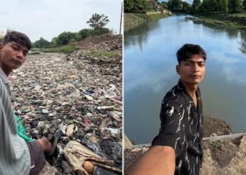 एकट्या तरुणाने केली नदी स्वच्छ!